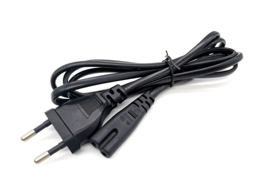 Kabel Daya Eropa 2 Pin VDE H055VV F 2x0.5mm2 Untuk Komputer