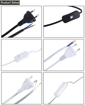 UC Brazil Beralih Kabel Listrik IEC C5 Putih Hitam Kabel Ekstensi