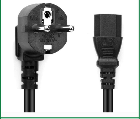 CEE7/7 Schuko Plug Ke Kabel Daya IEC 60320 C15 VDE untuk peralatan Rumah