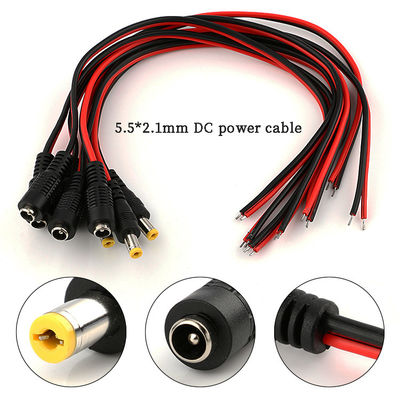 kualitas  5.5x2.1mm DC Power Cord 1m 2m 3m Power Adapter Extension Cable For CCTV Camera pabrik