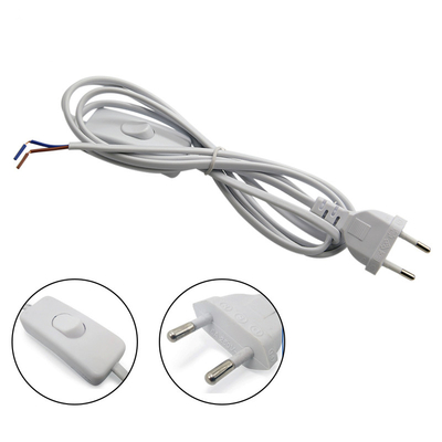 EU Plug Switch Kabel Listrik AC 110V 10A Tembaga ABS Bahan PVC